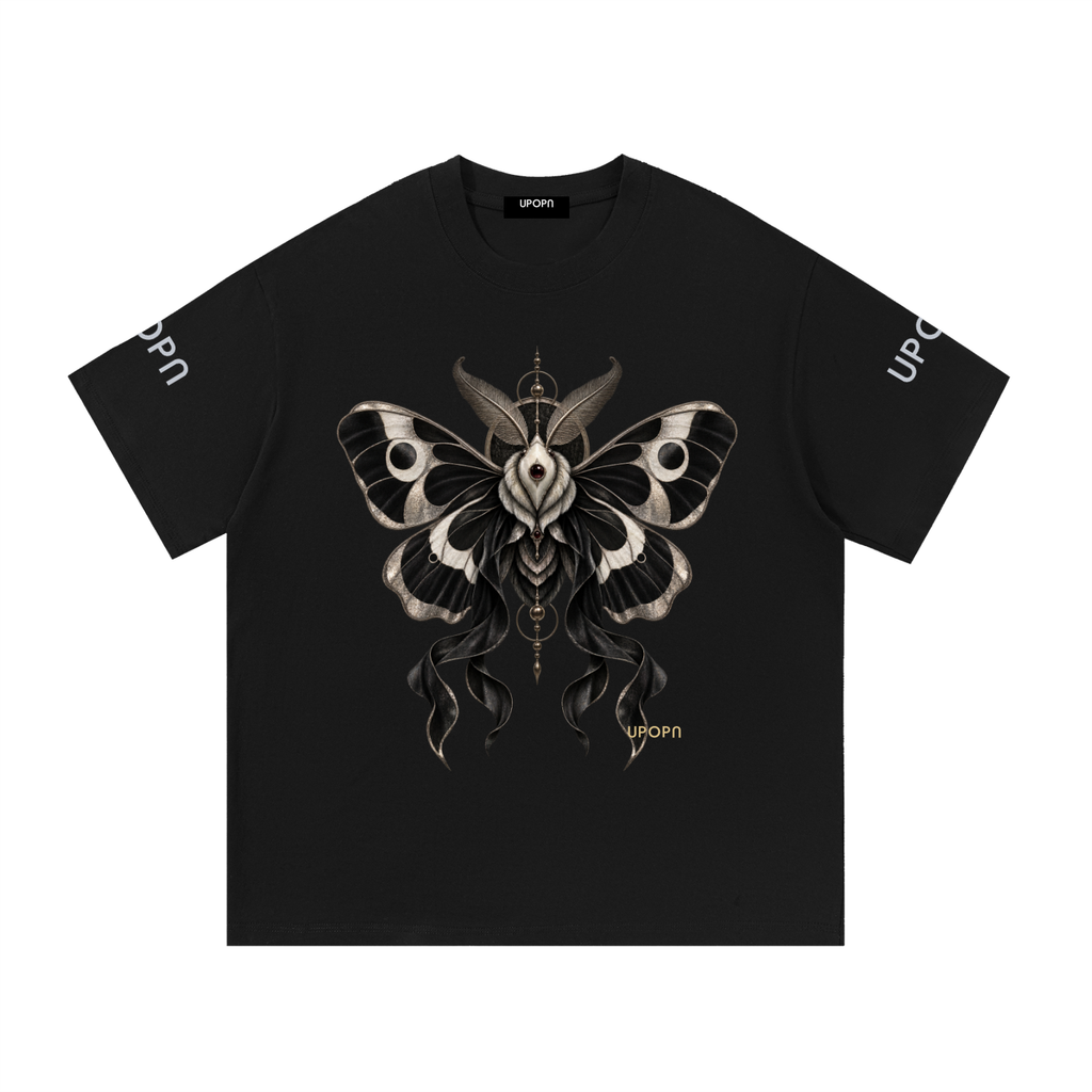 UPOPN Velvet Moth Reliquary Loud Art Drop Tee — garment view 1