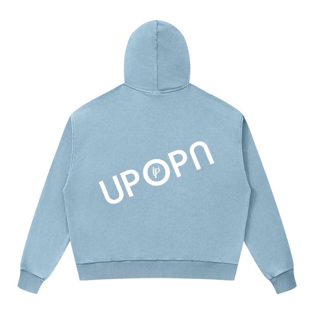 Unisex Mineral Wash Boxy Full Zip Hoodie