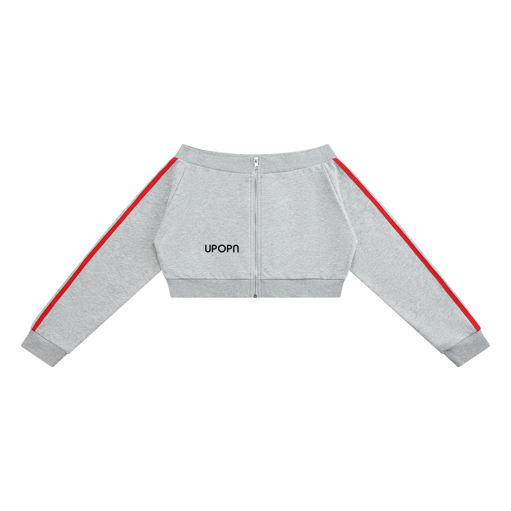 Women's Off-Shoulder Full Zip Hoodie