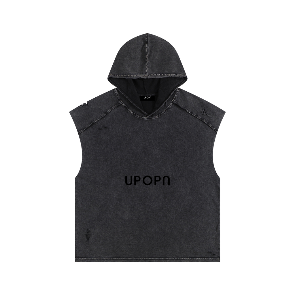UPOPN Lowkey Hooded Tank — Washed Obsidian