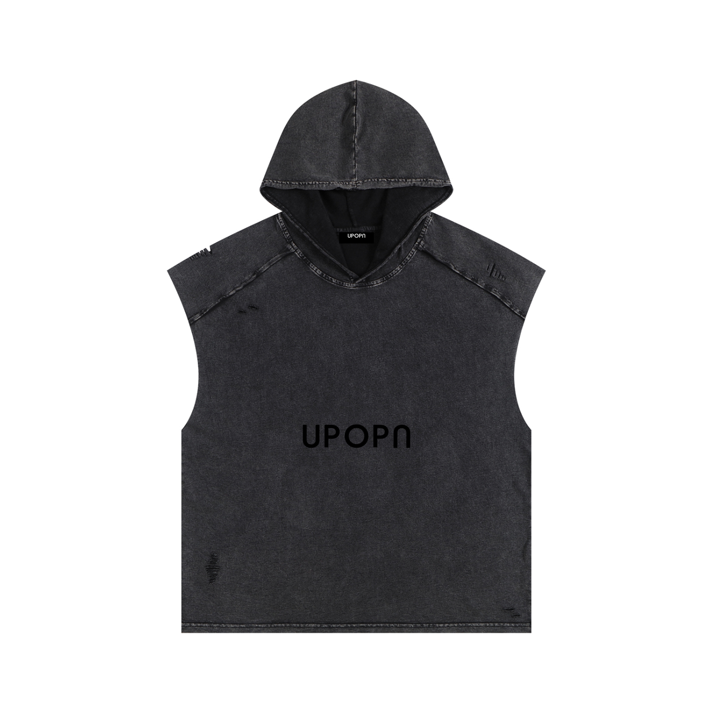UPOPN Lowkey Hooded Tank — Washed Obsidian