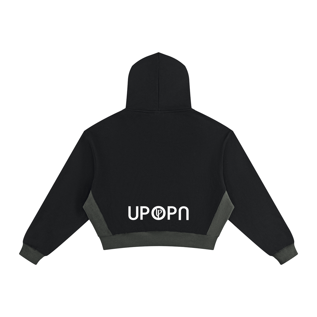 UPOPN Color-Block Cropped Hoodie