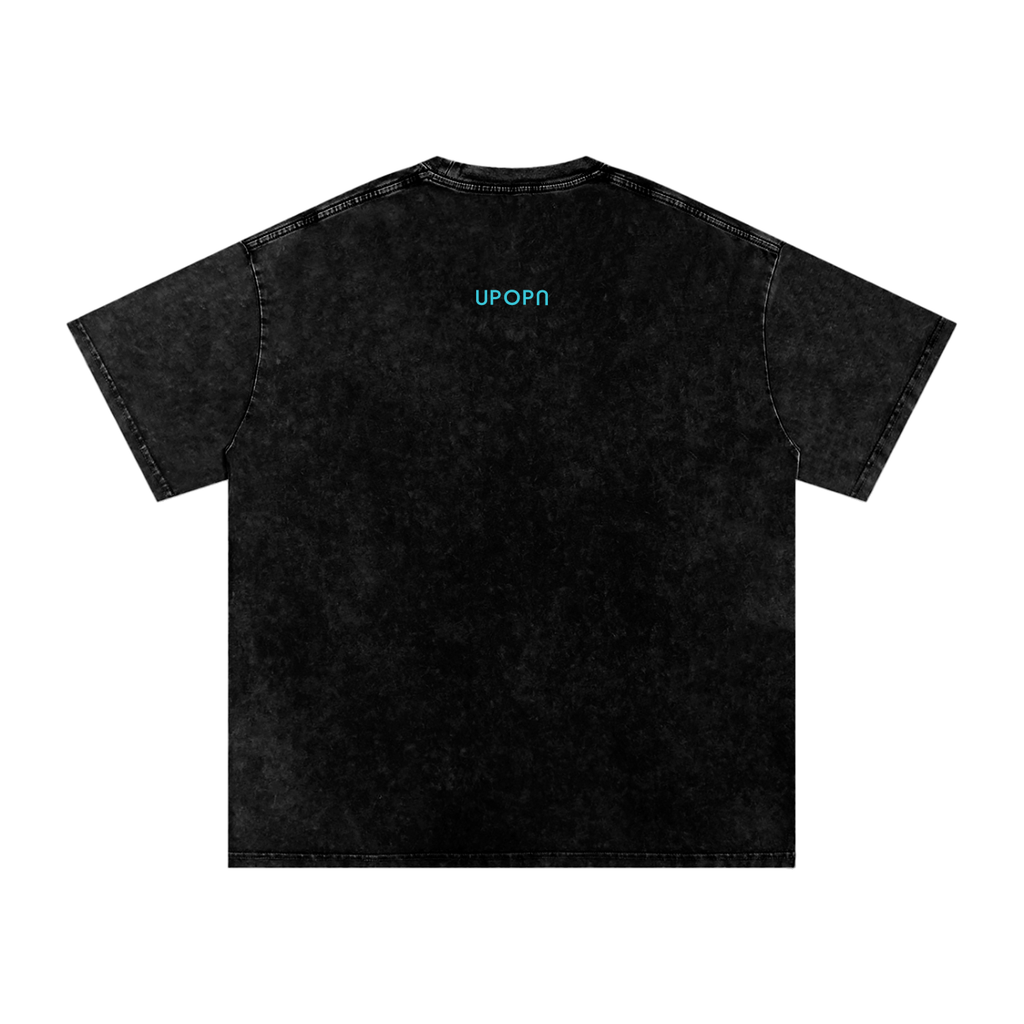 UPOPN Twin Horizon Snow-Wash Art Tee — Core Spectrum — garment view 3