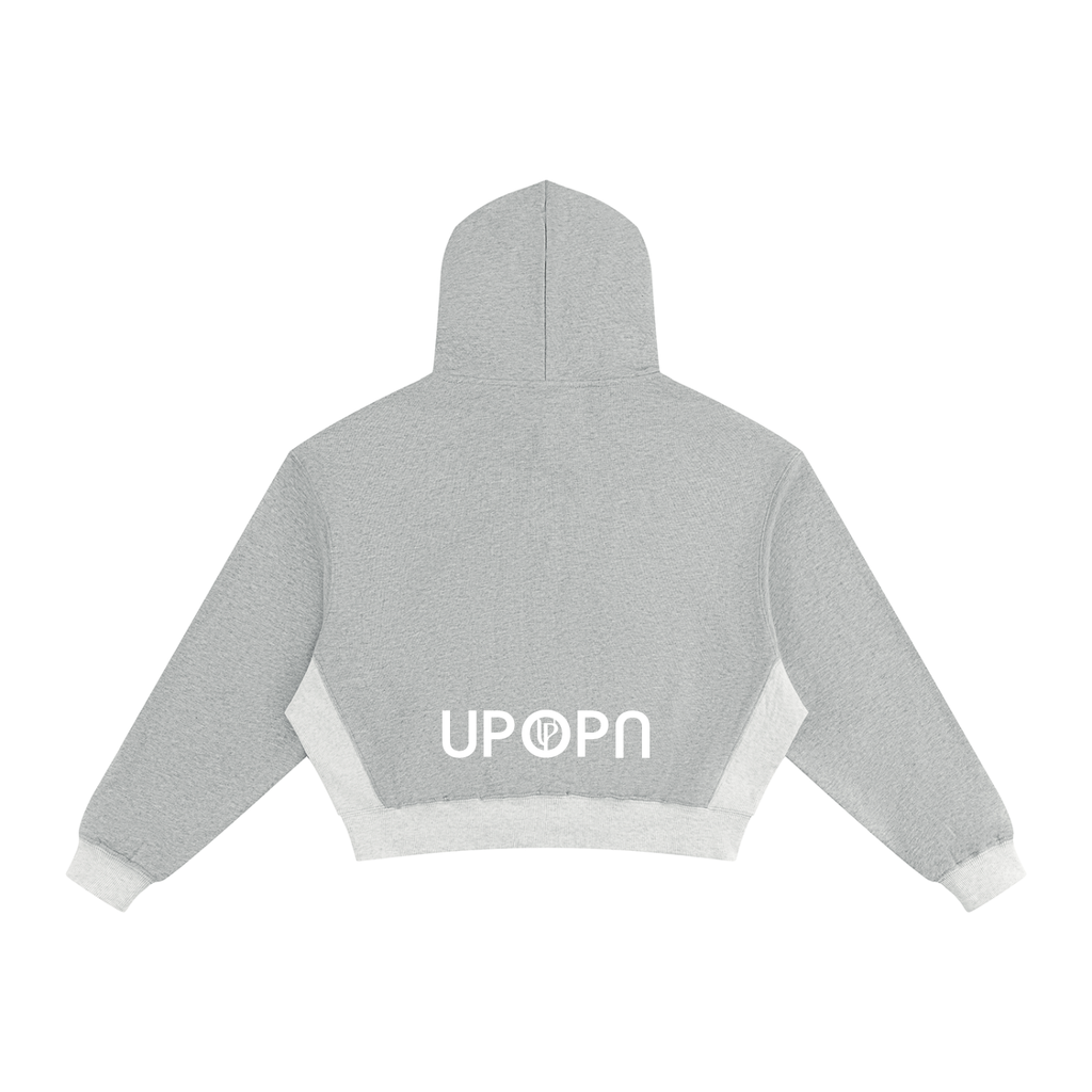 UPOPN Color-Block Cropped Hoodie