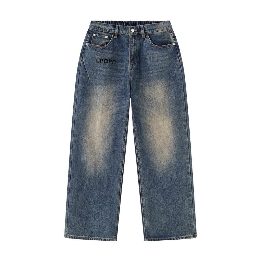UPOPN Vintage-Wash Denim Jean — Blue