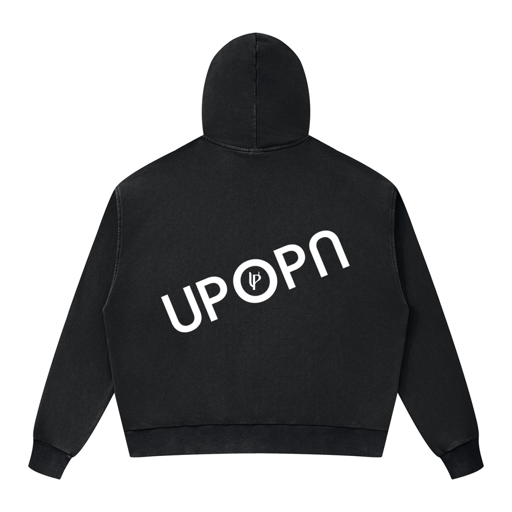 Unisex Mineral Wash Boxy Full Zip Hoodie