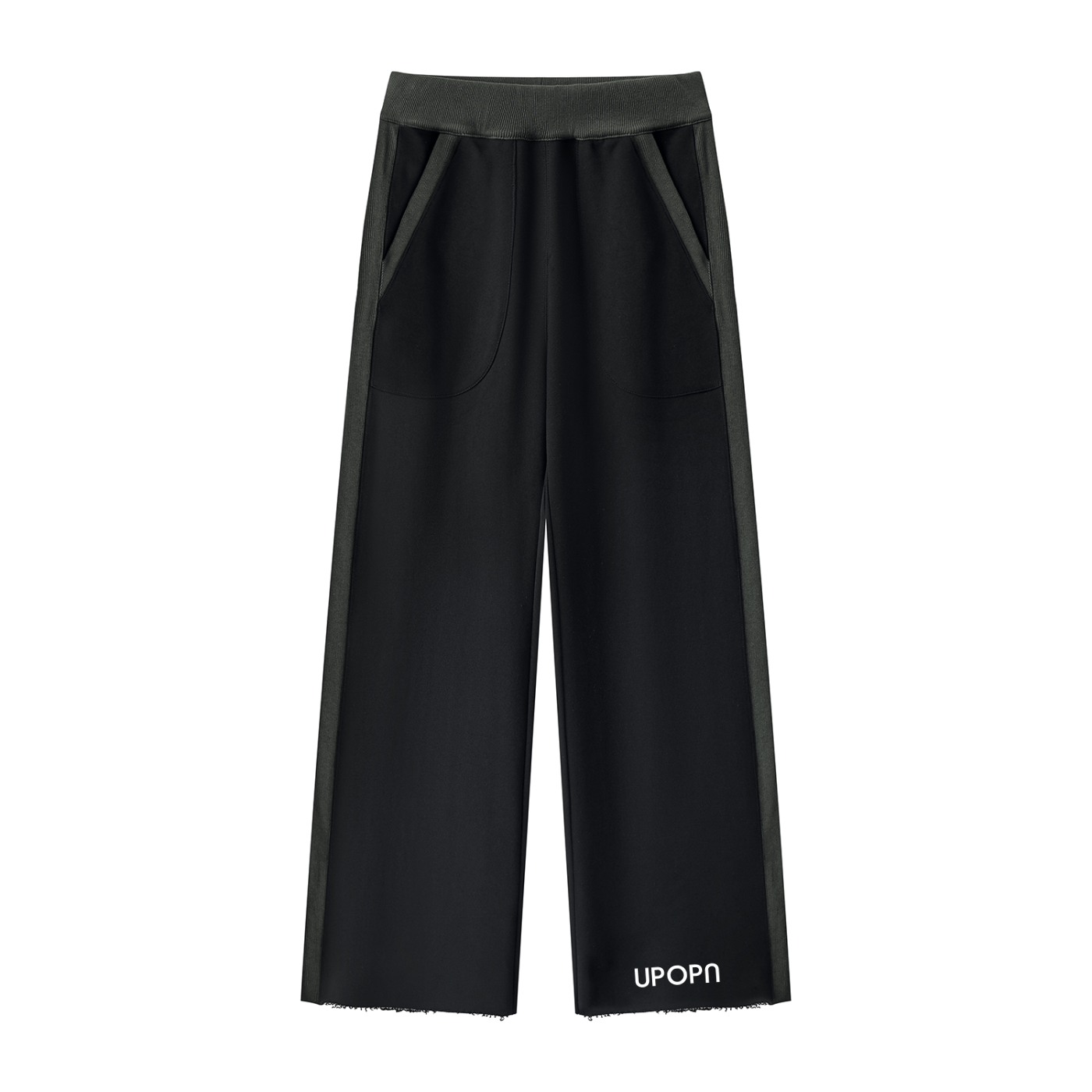 UPOPN Color-Block Raw-Hem Sweatpant