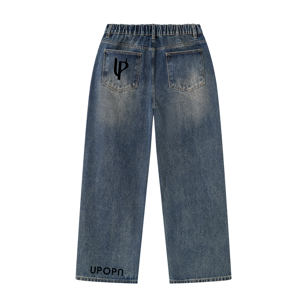 UPOPN Vintage-Wash Denim Jean — Blue