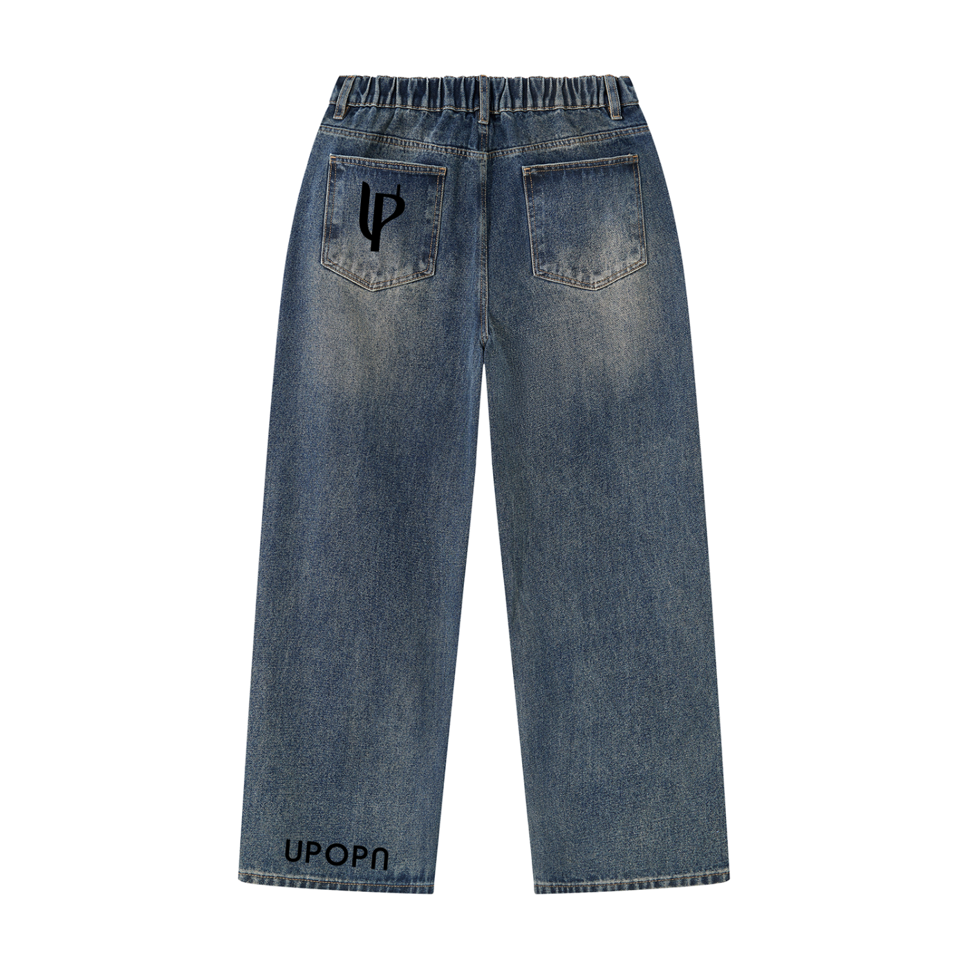 UPOPN Vintage-Wash Denim Jean — Blue