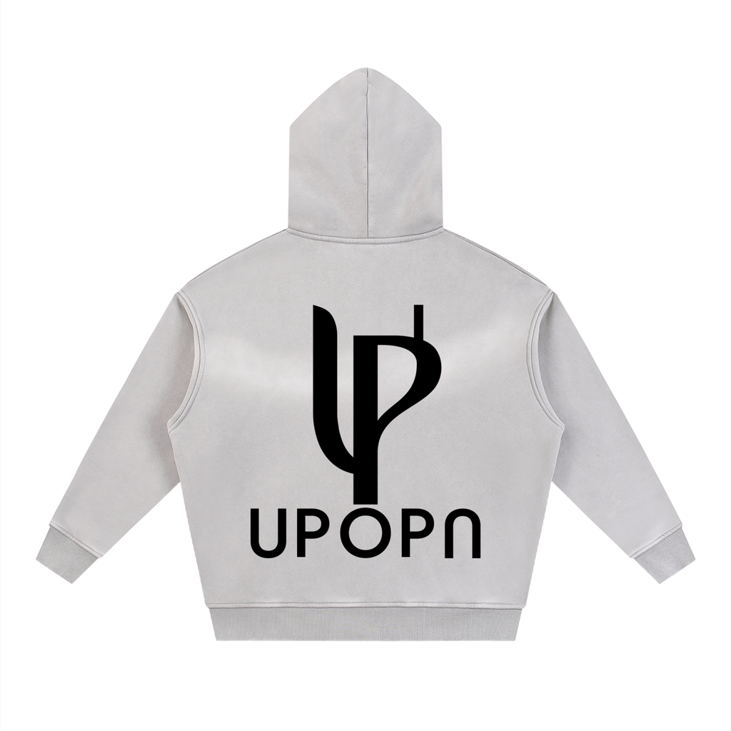 Sunfade Two-way Zipper Boxy Fleece Hoodie
