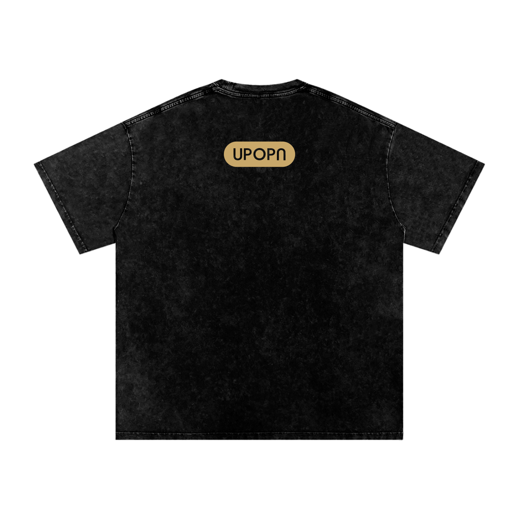 UPOPN Cobalt Arc Lynx Snow-Wash Art Tee — Runway Edition — garment view 2