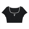 UPOPN Women's Color Block Crop T-Shirt