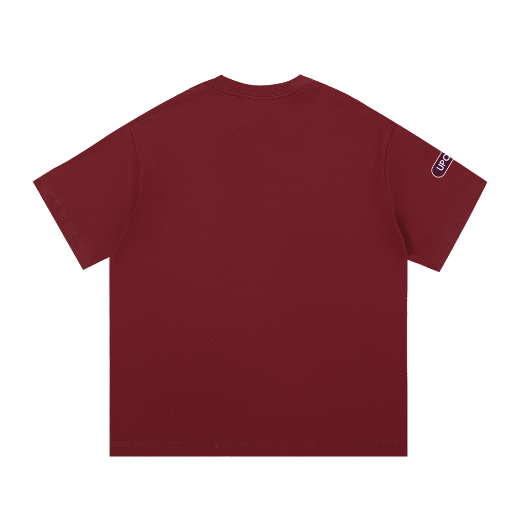 UPOPN Velvet Mirror Sisters Art Edition Tee — Plum Reflection — garment view 6