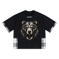 UPOPN Unisex Plaid Paneled T-Shirt