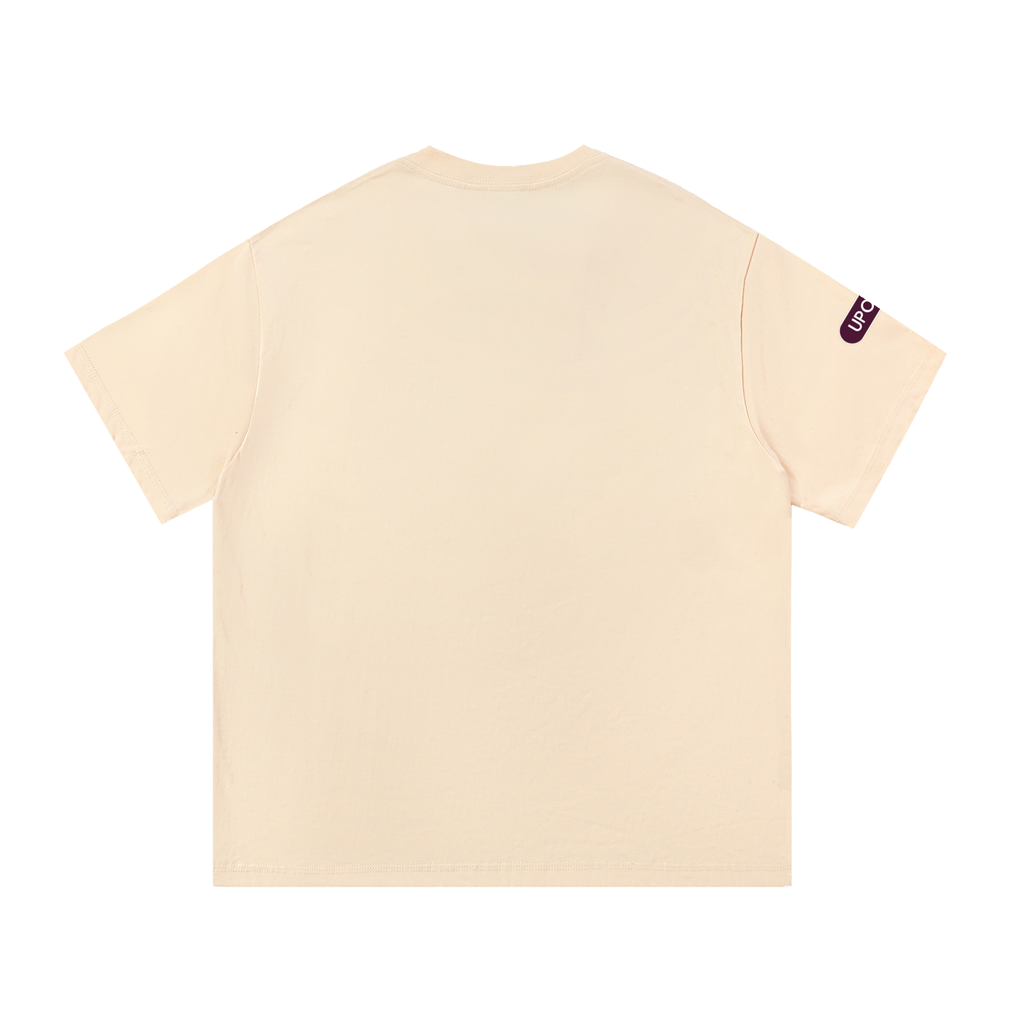 UPOPN Velvet Mirror Sisters Art Edition Tee — Plum Reflection — garment view 4