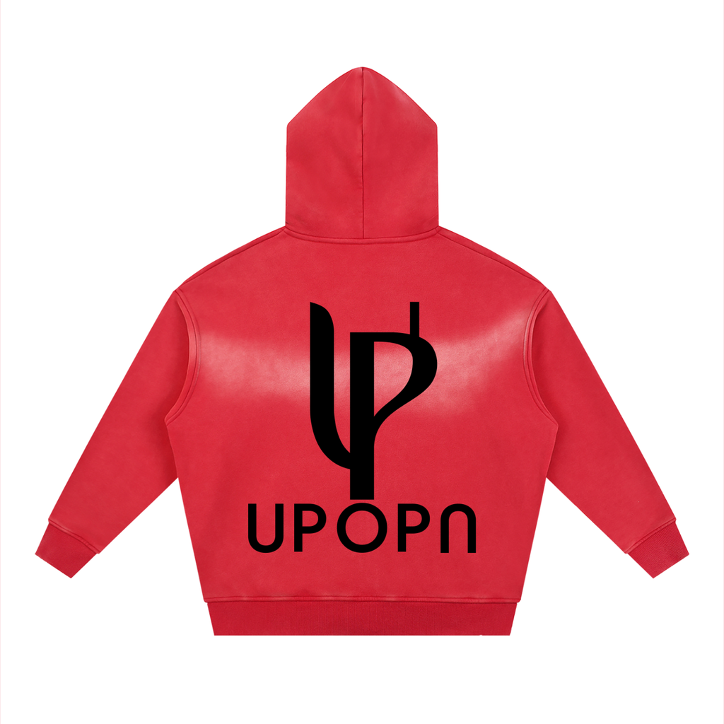 Sunfade Two-way Zipper Boxy Fleece Hoodie