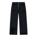 UPOPN Signature-Mark Wide-Leg Jean — Black