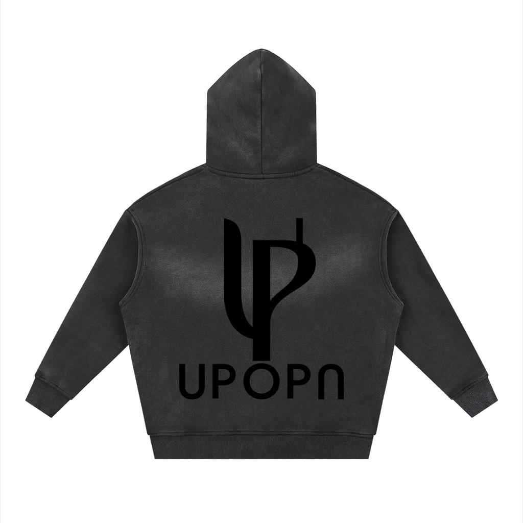 Sunfade Two-way Zipper Boxy Fleece Hoodie