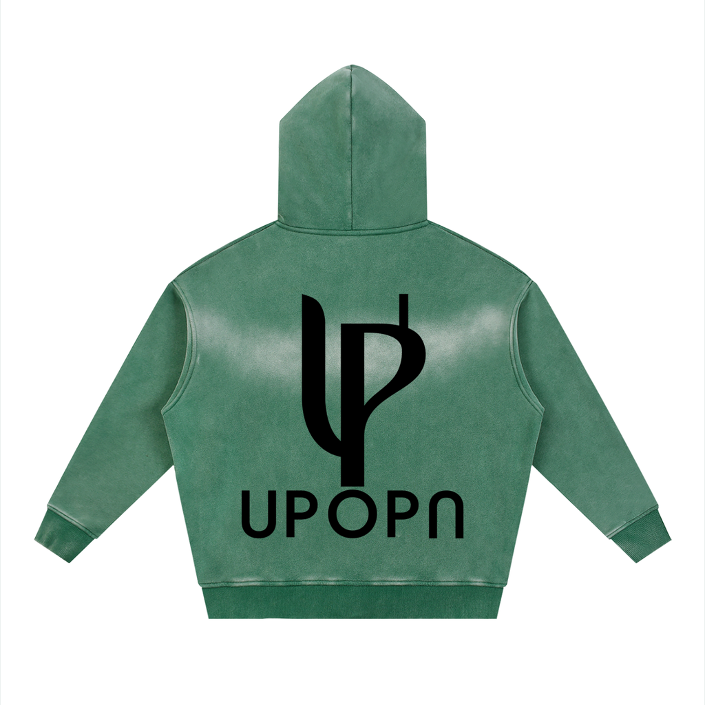 Sunfade Two-way Zipper Boxy Fleece Hoodie