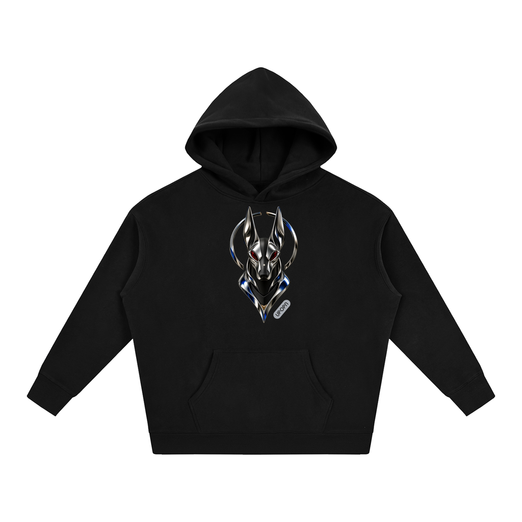 UPOPN Broken Halo Hound Oversized Art Hoodie — Chrome Myth Edition — garment view 1