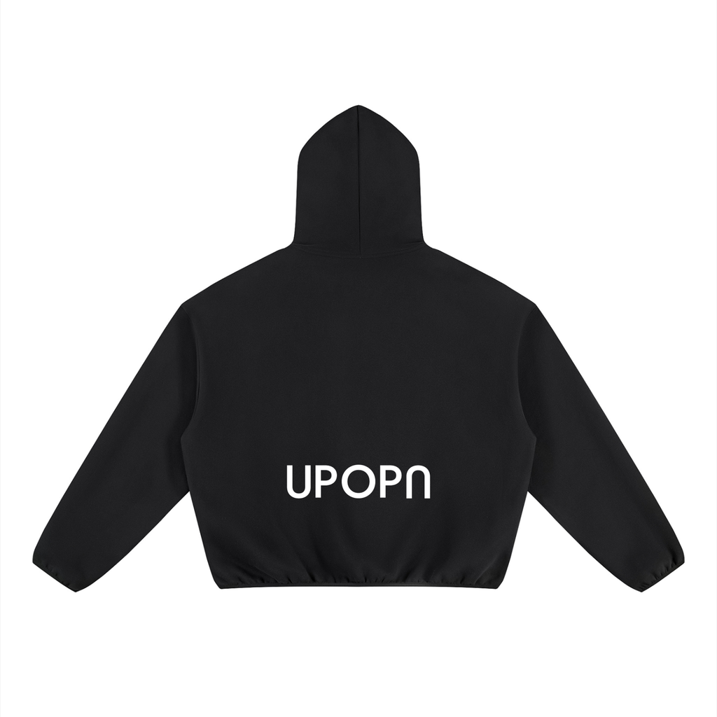 UPOPN Piped Boxy Fleece Hoodie
