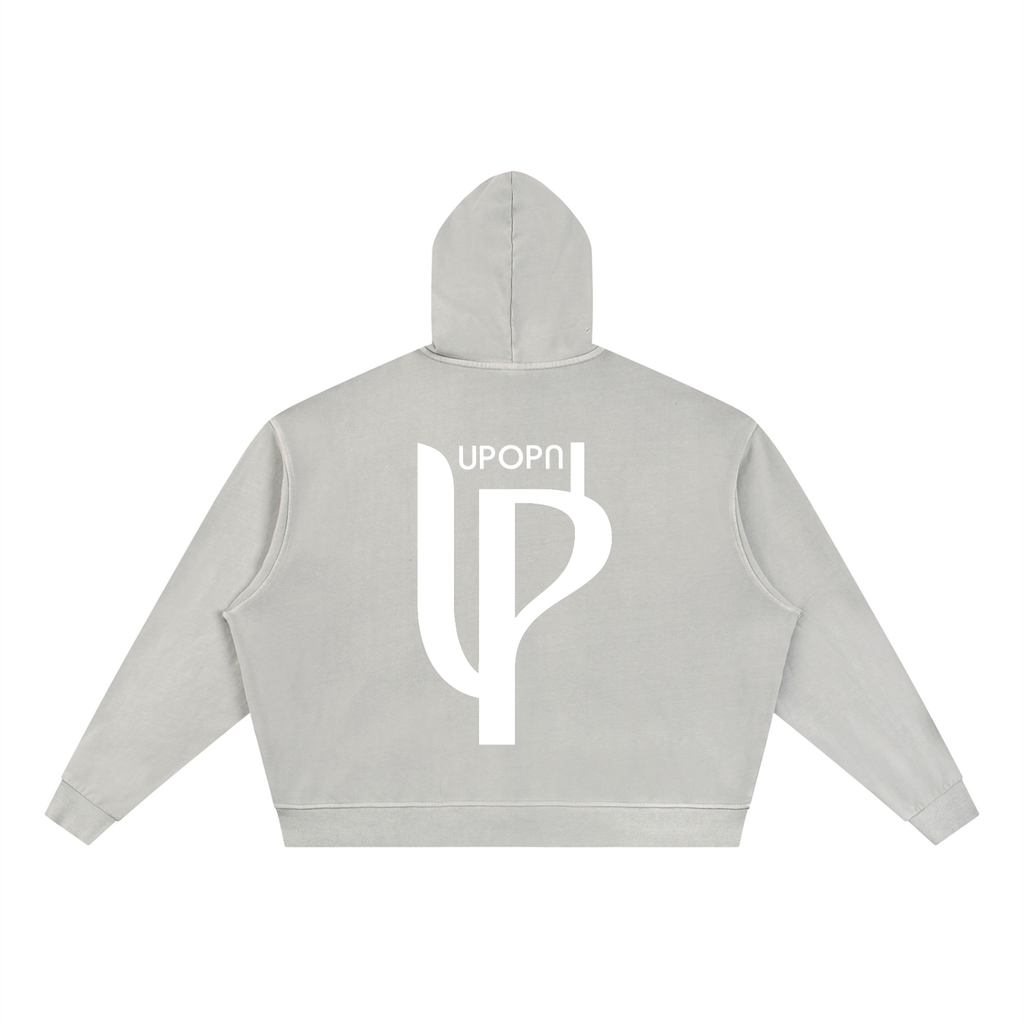 Unisex Vintage Wash Full Zip Boxy Hoodie