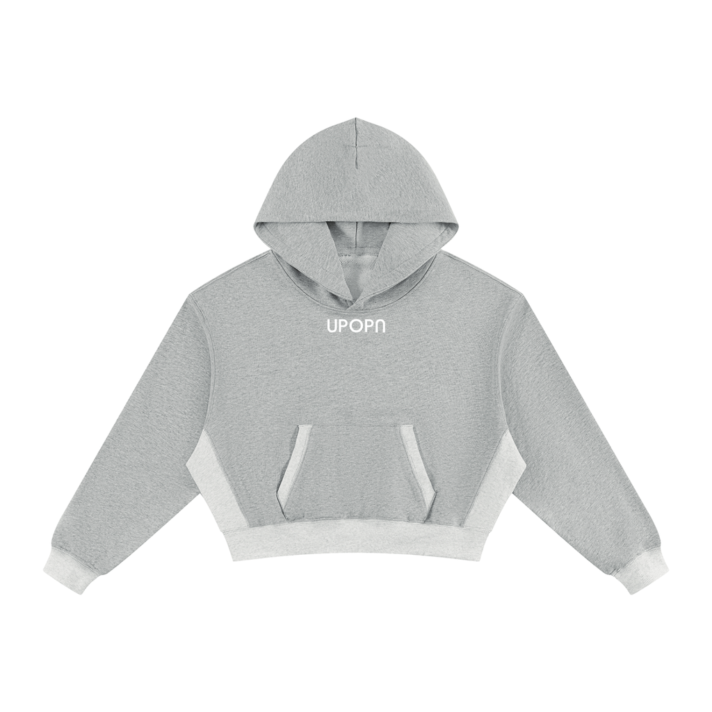 UPOPN Color-Block Cropped Hoodie