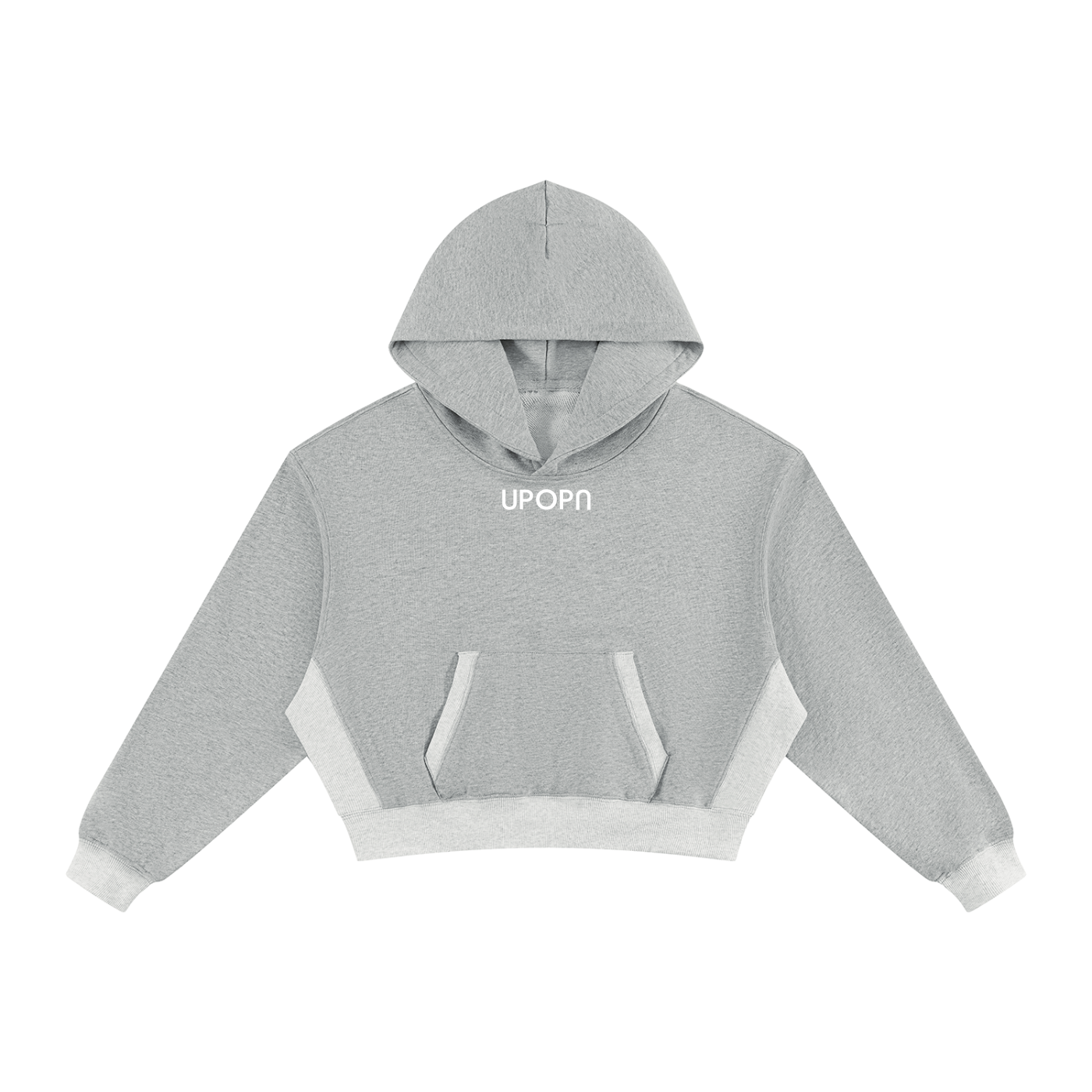 UPOPN Color-Block Cropped Hoodie