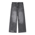 UPOPN Vintage-Wash Wide-Leg Jean — Charcoal