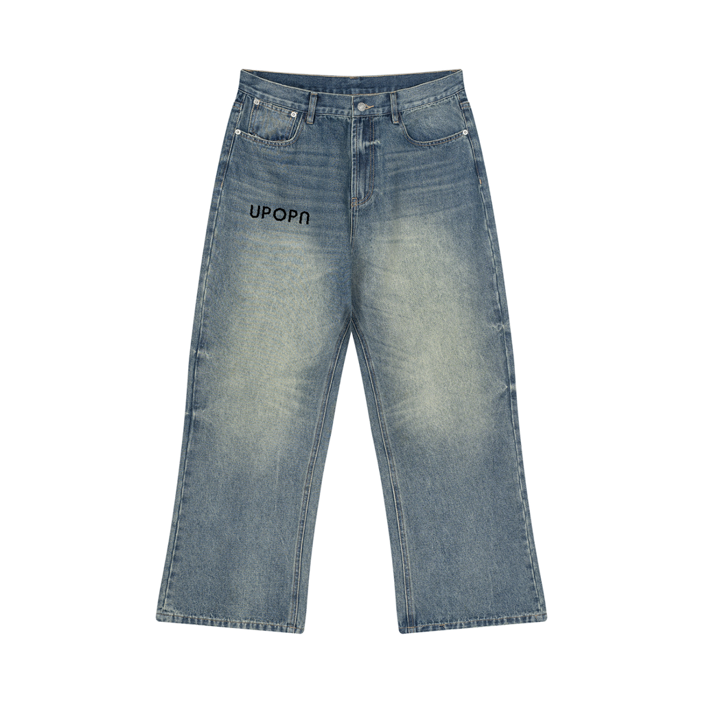 Men’s Vintage Wash Wide Leg Jeans
