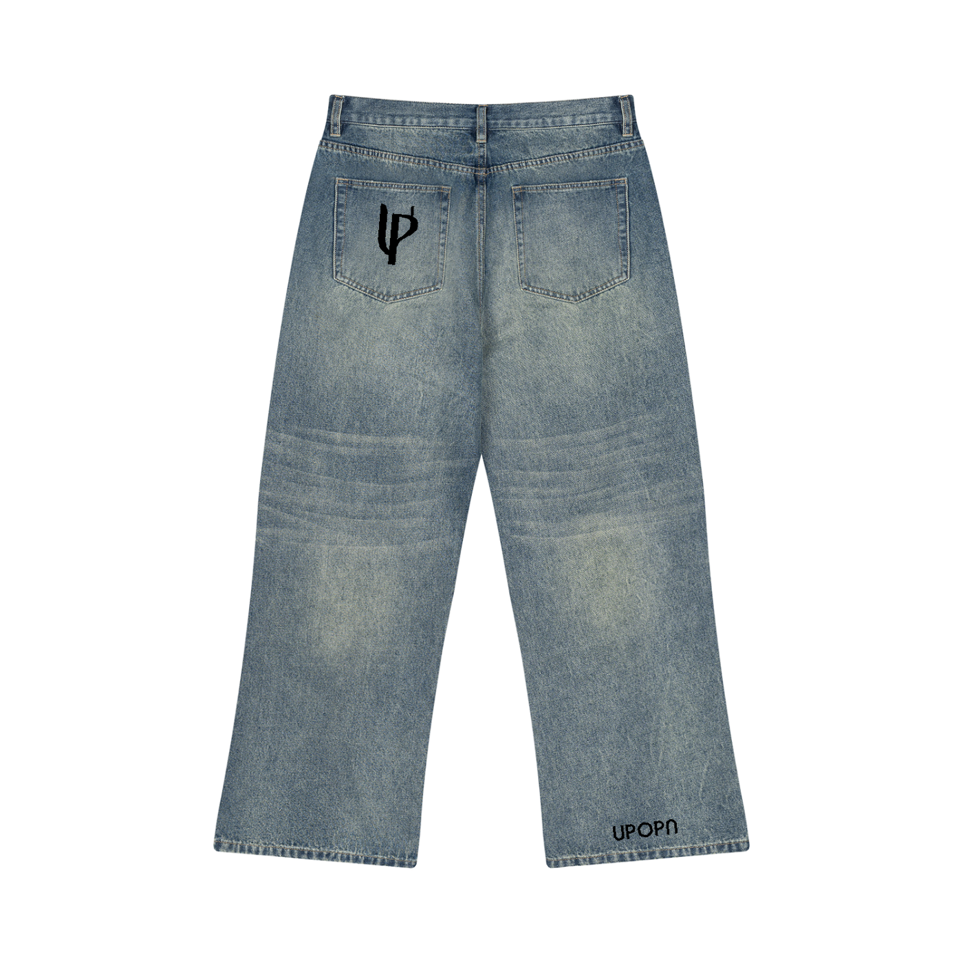 Men’s Vintage Wash Wide Leg Jeans