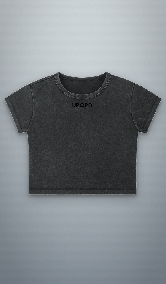 UPOPN Snow Washed Crop Top
