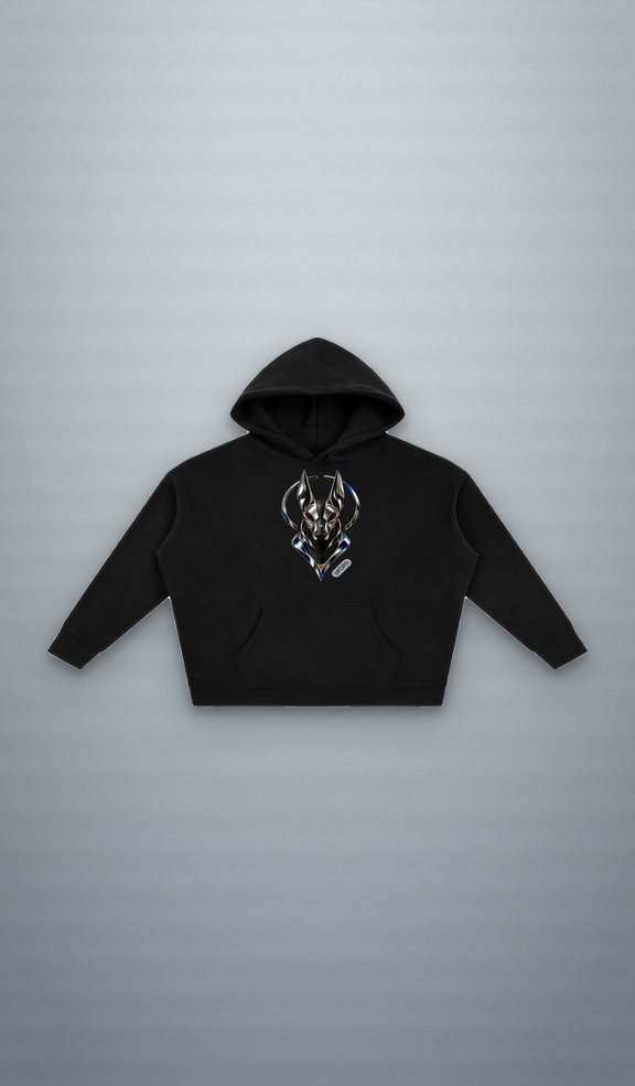 UPOPN Broken Halo Hound Oversized Art Hoodie — Chrome Myth Edition