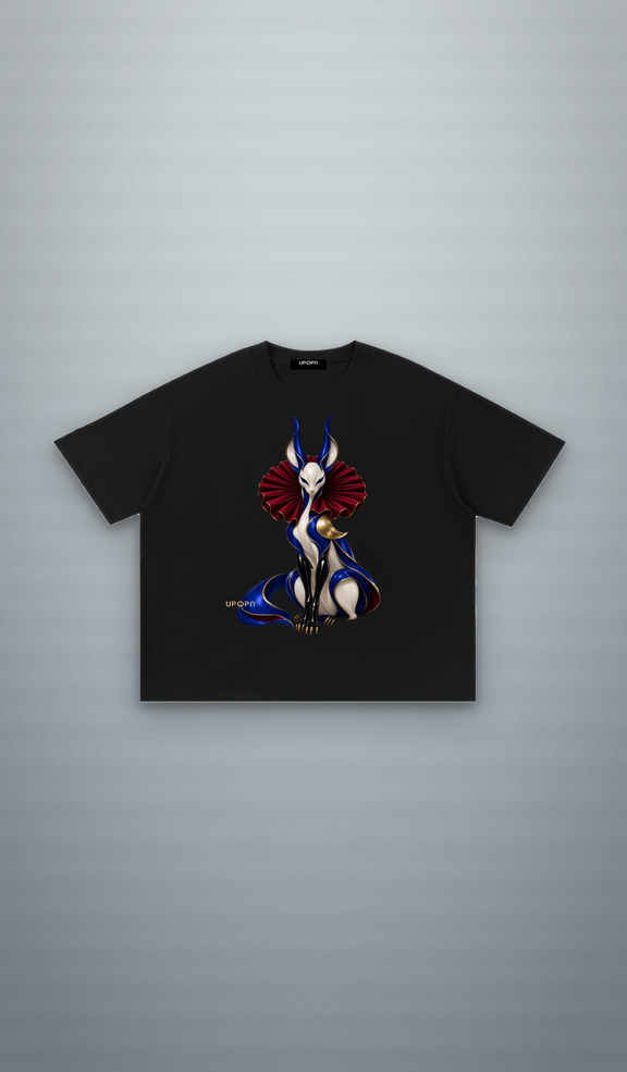 UPOPN Cobalt Arc Lynx Art Tee — Runway Bestiary Edition