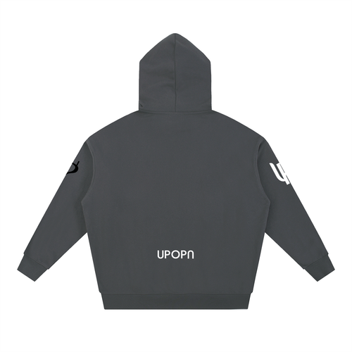 UPOPN Essential Heavyweight Hoodie, back garment view