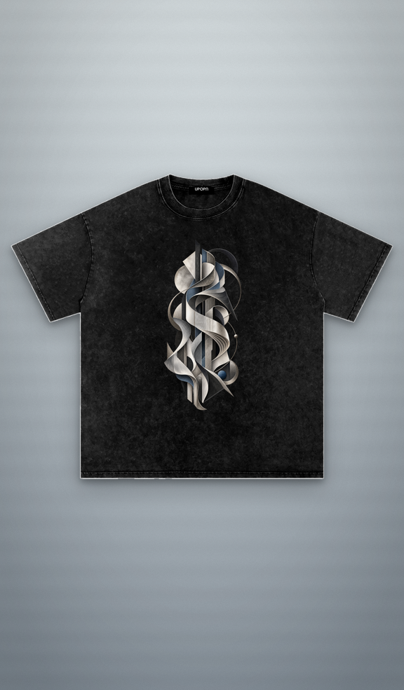 UPOPN Lunar Fold Art Edition Tee — Silver Labyrinth