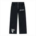 UPOPN Noir Wash Wide-Leg Denim, front garment view